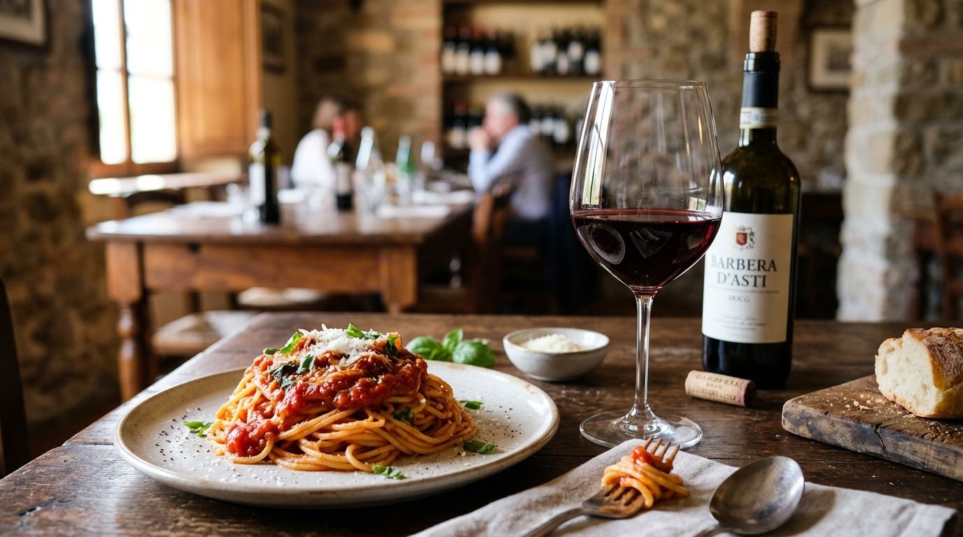 Barbera wine for tomato-based pasta