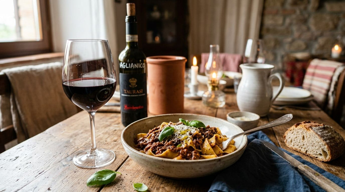 Aglianico wine for slow-cooked ragù