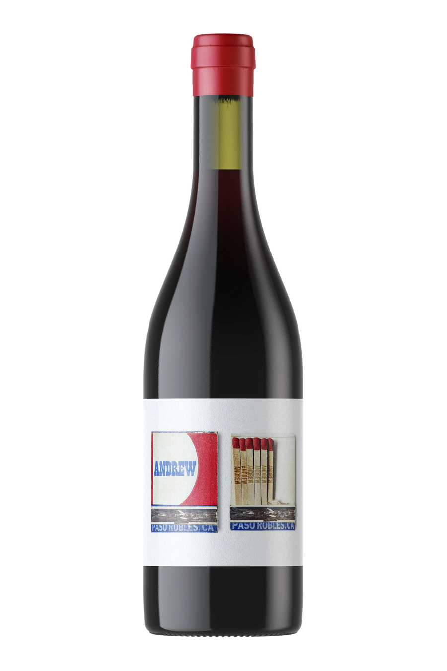 ANDREW Paso Robles Syrah bottle with matchbook label and red capsule