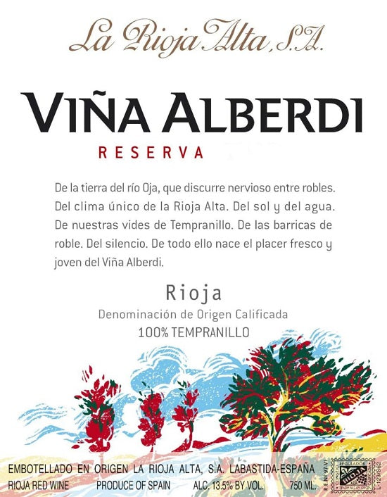 DAMAGED LABEL: La Rioja Alta Vina Alberdi Reserva 2018 (750 ml)