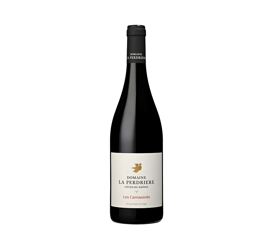 Domaine La Perdriere Cotes du Rhone Les Camassots 2023 (750 ml) bottle; producer image without a visible vintage