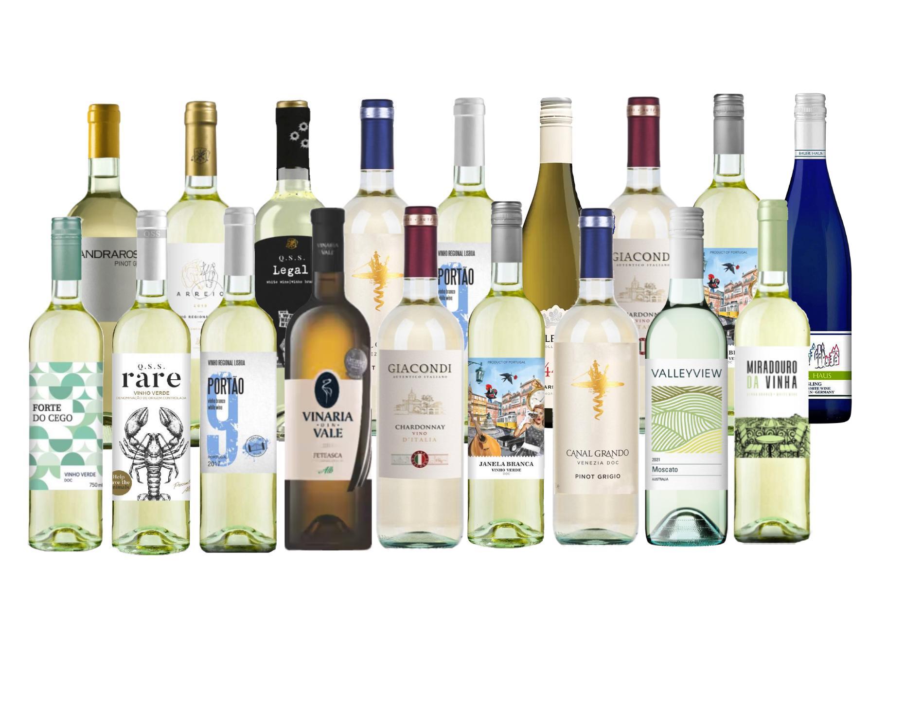 18 Bottle Ultimate Sampler Wine Set - Red Wine, White Wine, Or Mixed (750 ml)