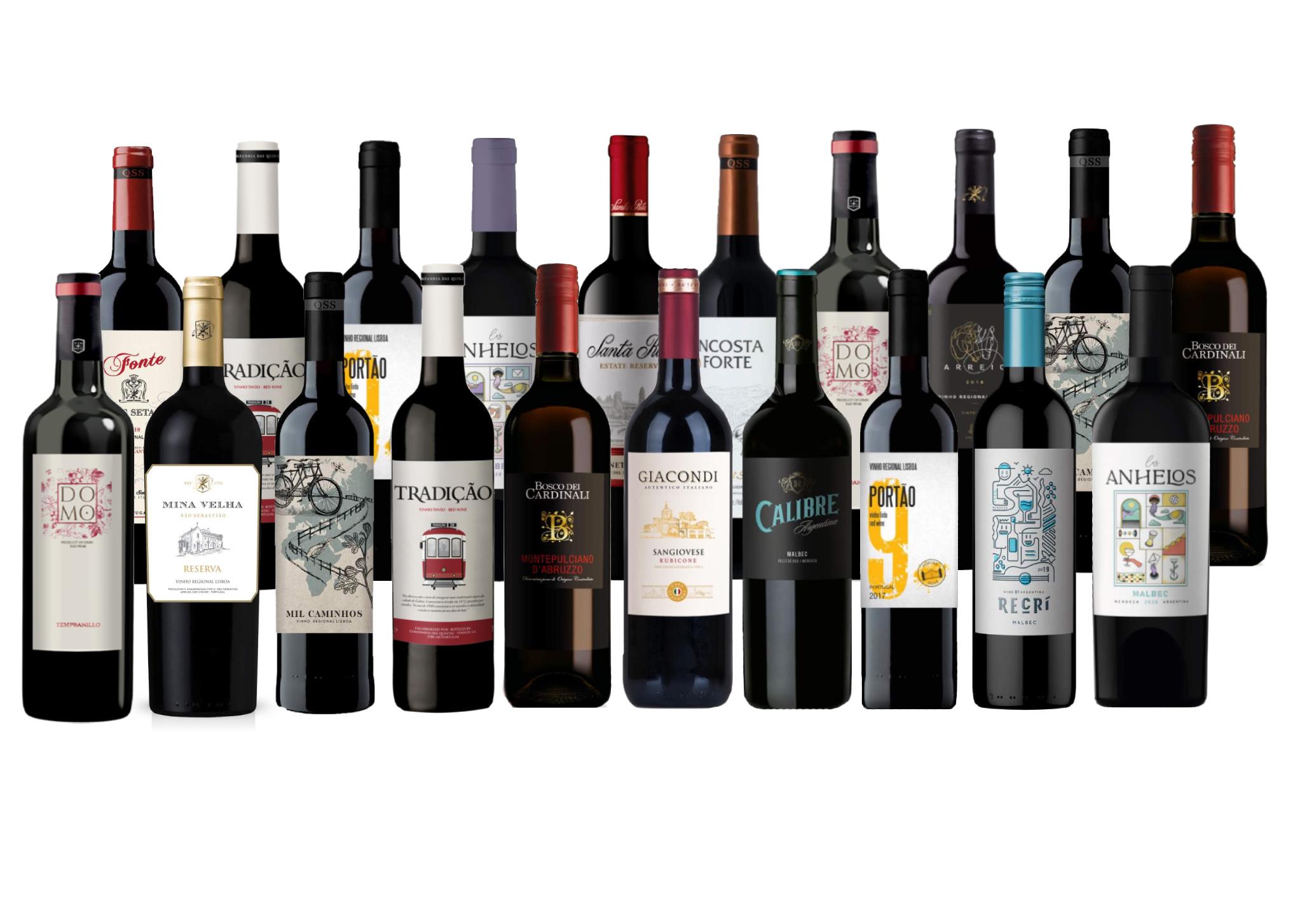 20 Bottle International Wine Tasting Set - #1 Rated (750 ml)