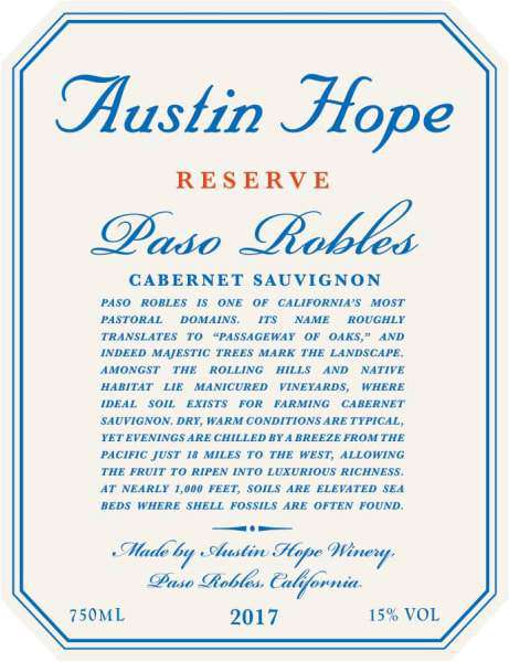 Austin Hope Reserve Cabernet Sauvignon 2017 (750 ml) - BuyWinesOnline.com
