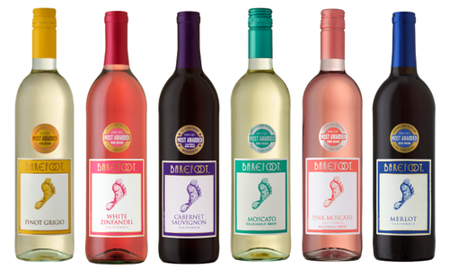 Barefoot Wine Bundle 12 Pack Bottle Set