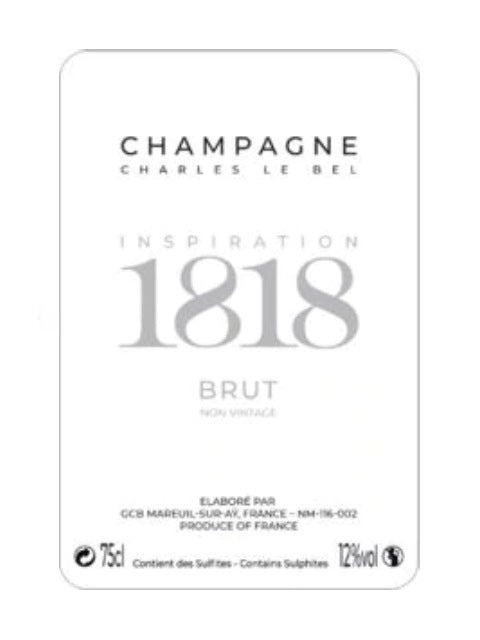 Champagne Charles Le Bel Inspiration 1818 Brut (750 ml)