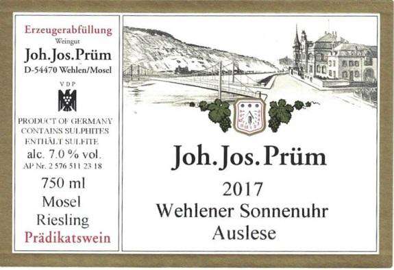 J.J. Prum Wehlener Sonnenuhr Auslese Riesling 2017 - BuyWinesOnline.com