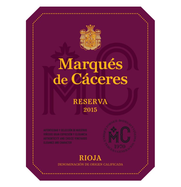Marques de Caceres Rioja Reserva 2015 (750 ml)