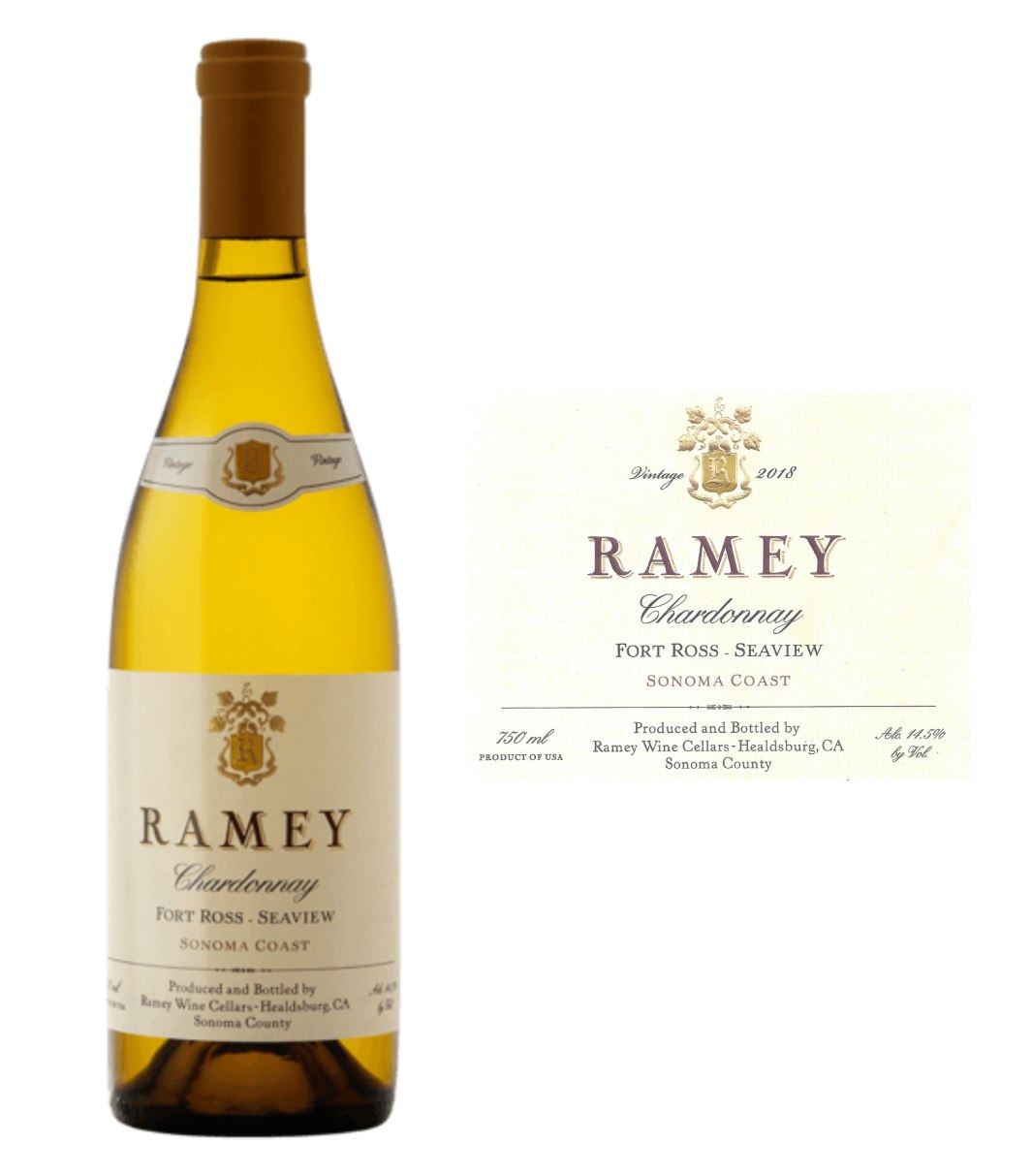 REMAING STOCK: Ramey Fort Ross Sonoma Coast Chardonnay 2018 (750 ml)