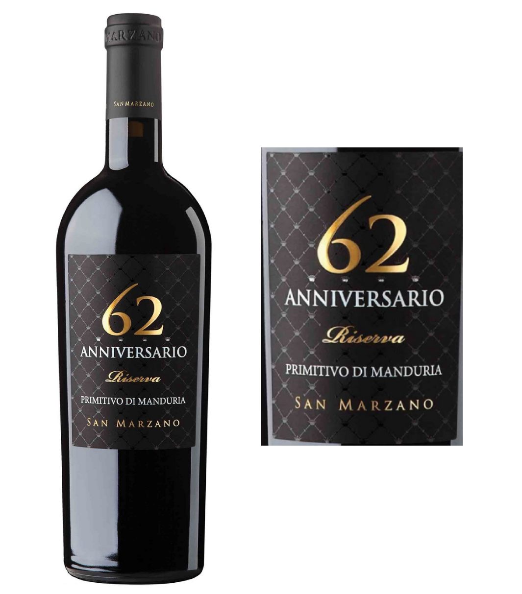 San Marzano 62 Anniversario Primitivo di Manduria Riserva 2019 (750 ml)