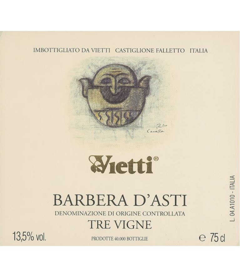 DAMAGED LABEL: Vietti Barbera d'Asti Tre Vigne 2022 (750 ml)