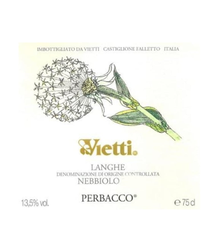 DAMAGED LABEL: Vietti Perbacco Nebbiolo delle Langhe 2021 (750 ml)