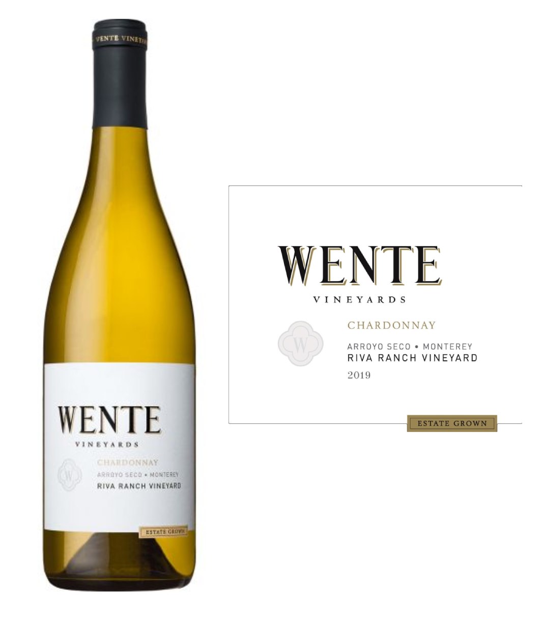 DAMAGED LABEL: Wente Riva Ranch Chardonnay 750 ml)