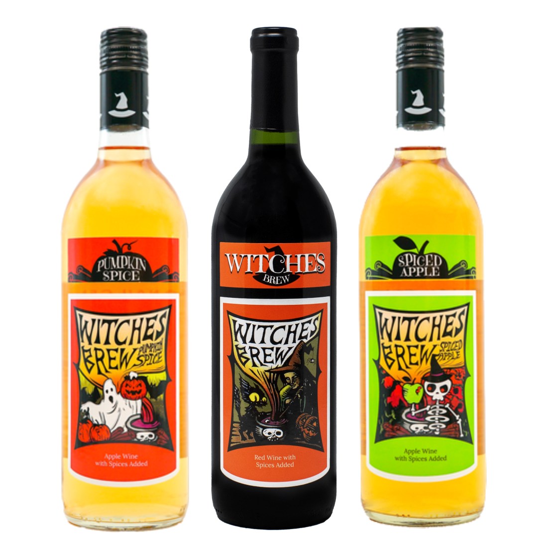 Halloween Wine Charms - Witch Wine Charms - 6/pack