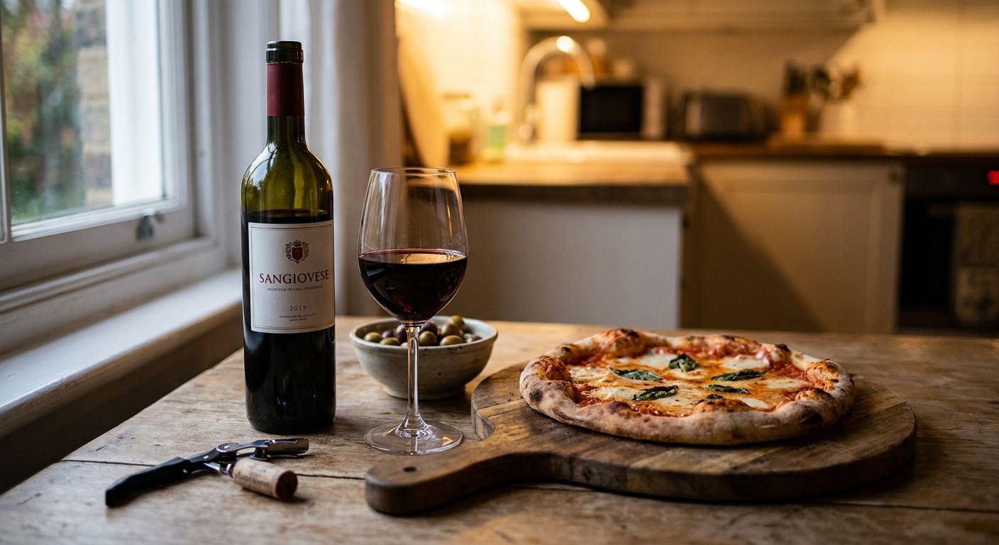 Sangiovese wine for pizza night