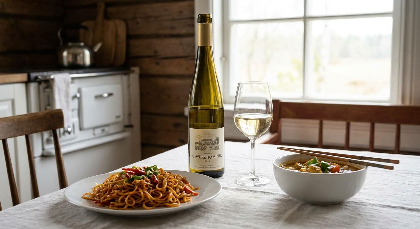 Gewurztraminer wine for spicy Asian cuisine
