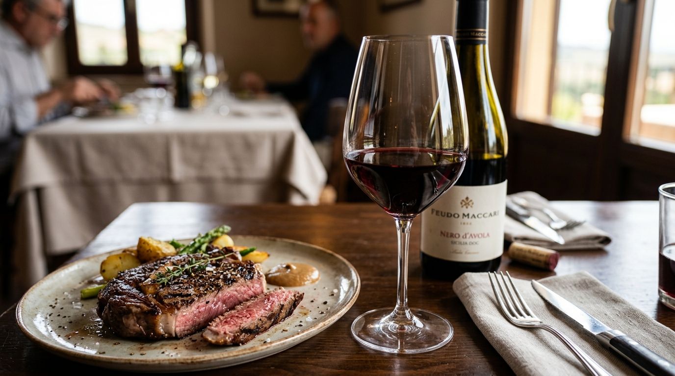 Nero d'Avola wine for red meat dishes