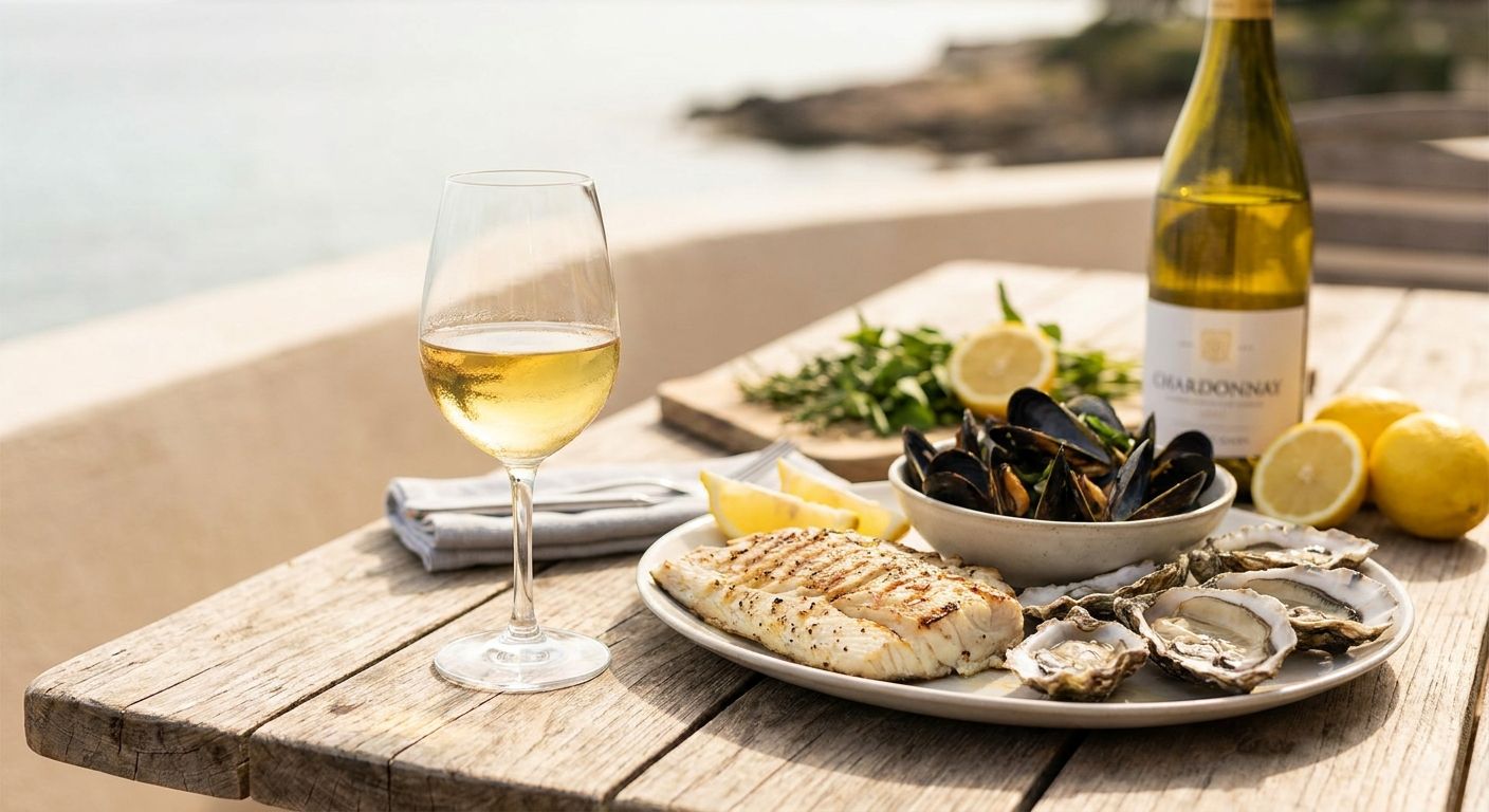 Chardonnay wine for seafood pairing