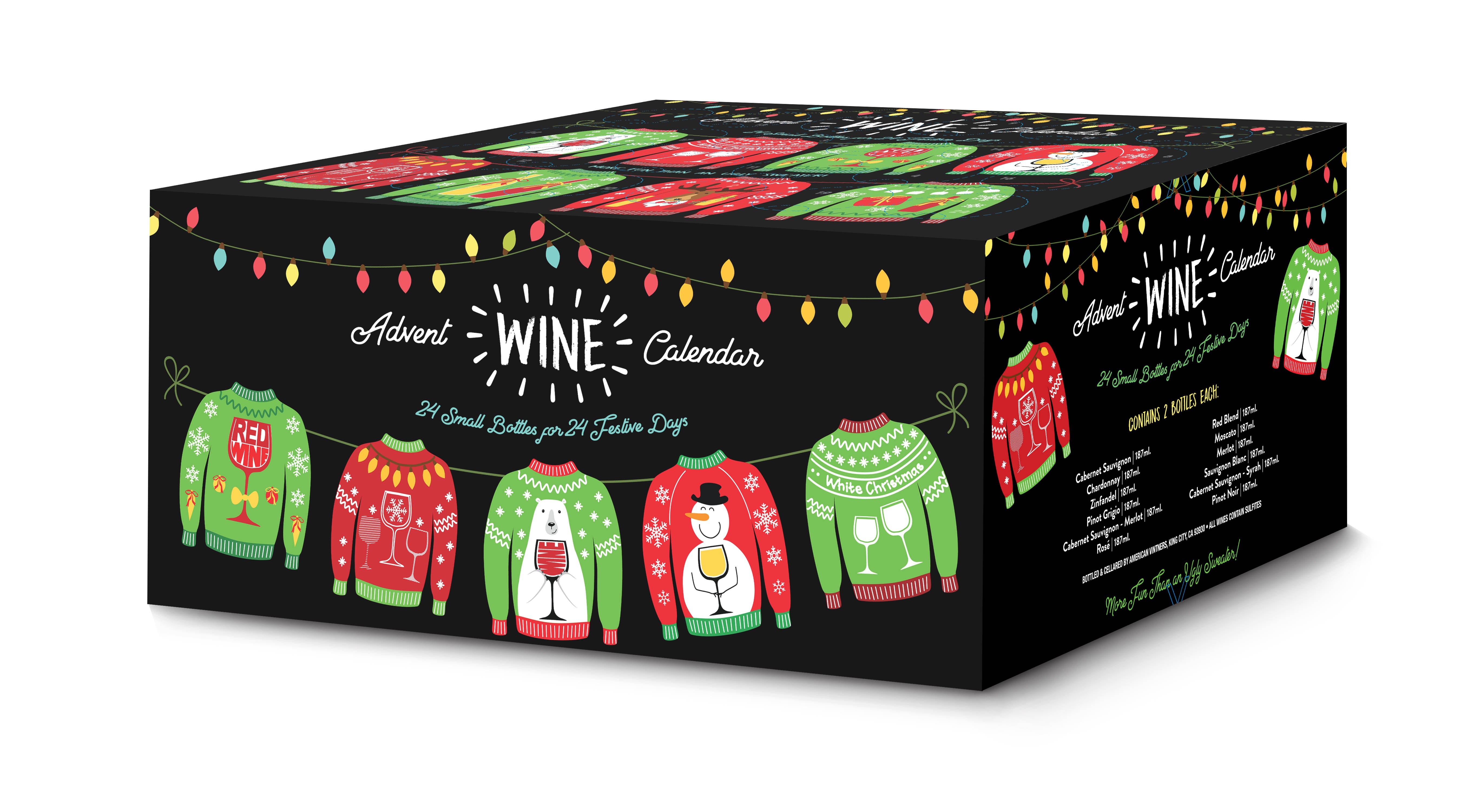 Holiday Wine Advent Calendar - 24 or 12 Days of Joy (187 ml)