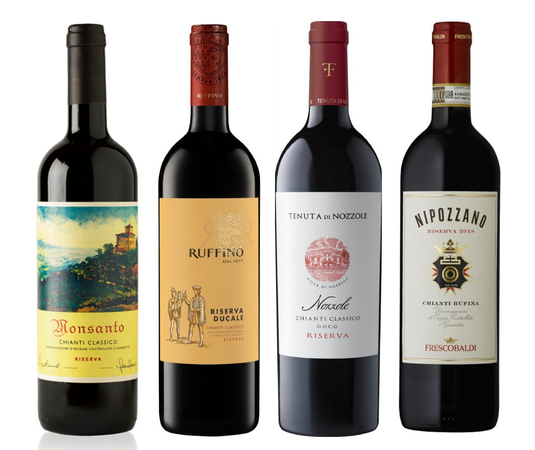 Chianti Wine Tasting Set - 4 Pack Italian Specialty Case