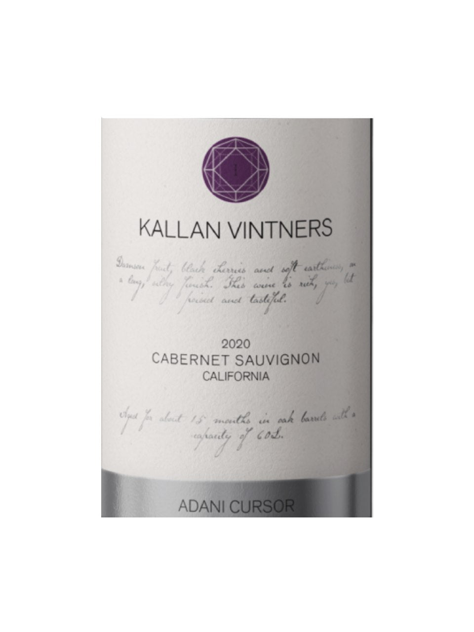 DAMAGED LABEL: Kallan Vintners Adani Cursor Napa Cabernet Sauvignon 2022 (750 ml)