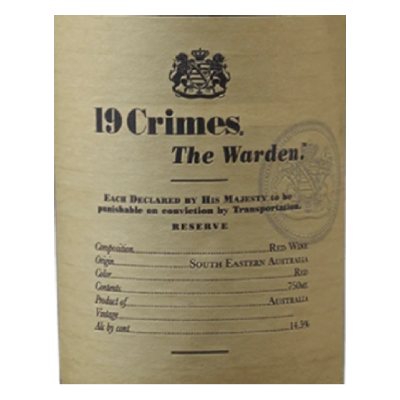 19 Crimes The Warden 2019 (750 ml)