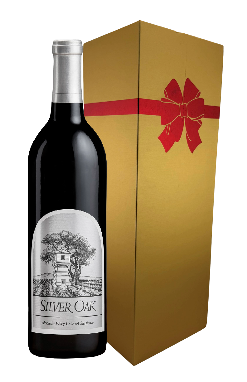 Silver Oak Alexander Valley Cabernet Sauvignon With Gold Gift Wine Box