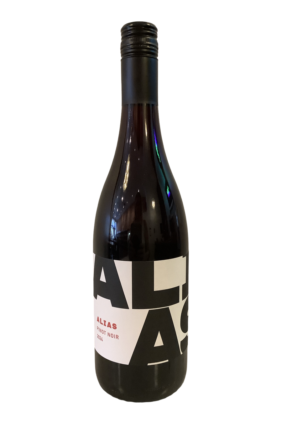 Alias Pinot Noir 2024 bottle with black and cream label