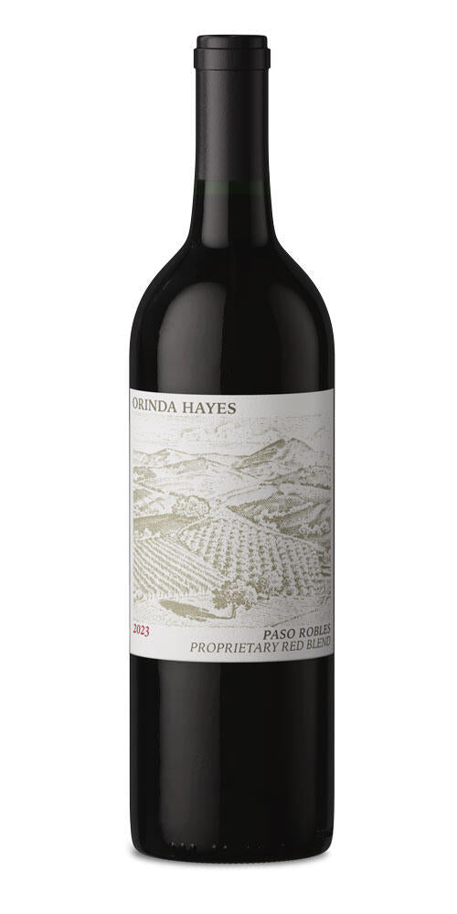 Orinda Hayes Paso Robles Proprietary Red 2023 bottle on a white background