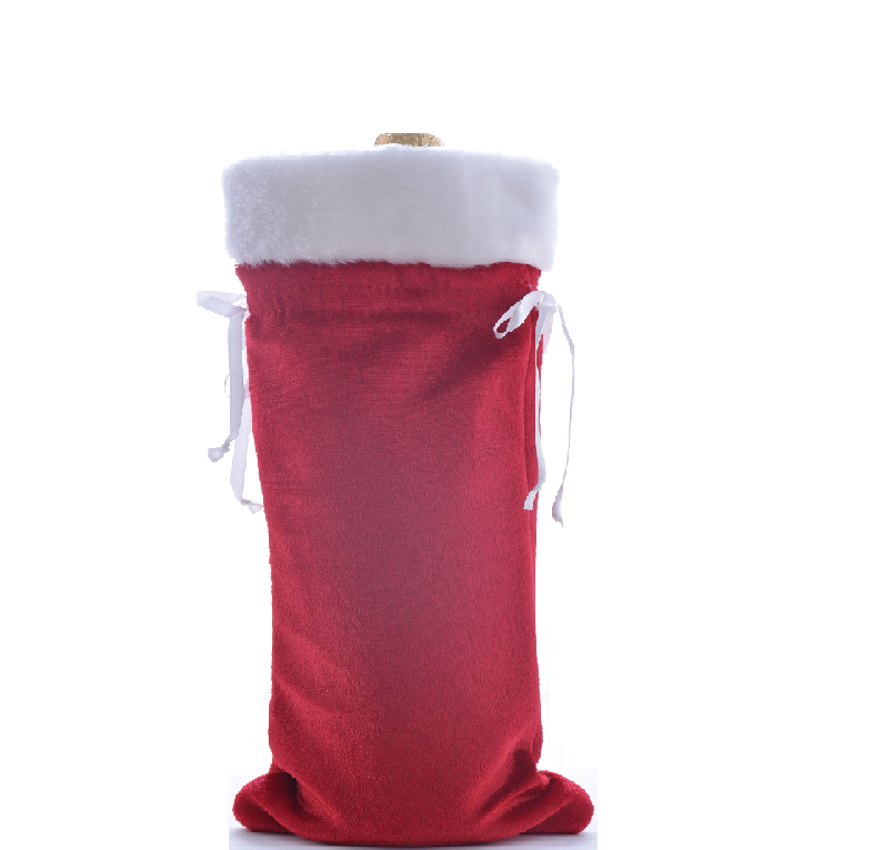 Velvet Holiday Wine Gift Bag