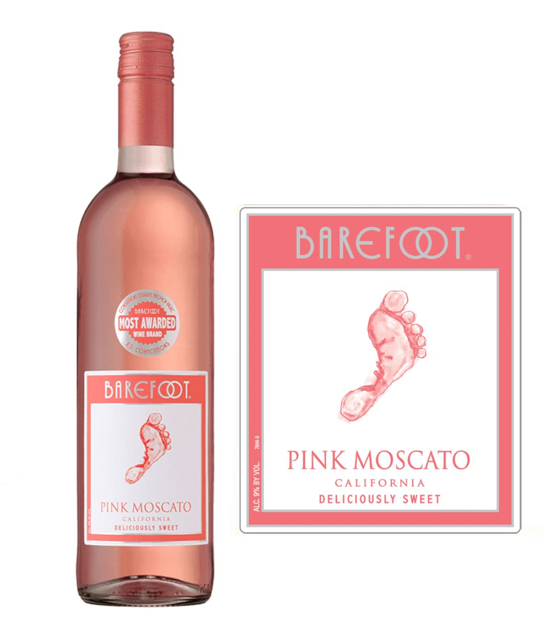 DAMAGED LABEL: Barefoot Pink Moscato (750 ml)