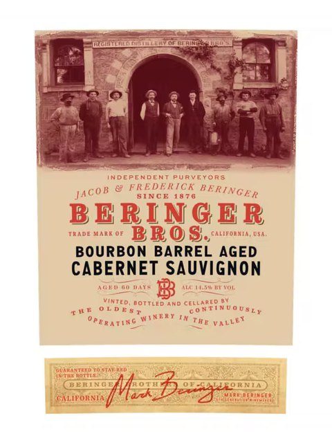 Beringer Bros. Bourbon Barrel Aged Cabernet Sauvignon 2022 (750 ml)