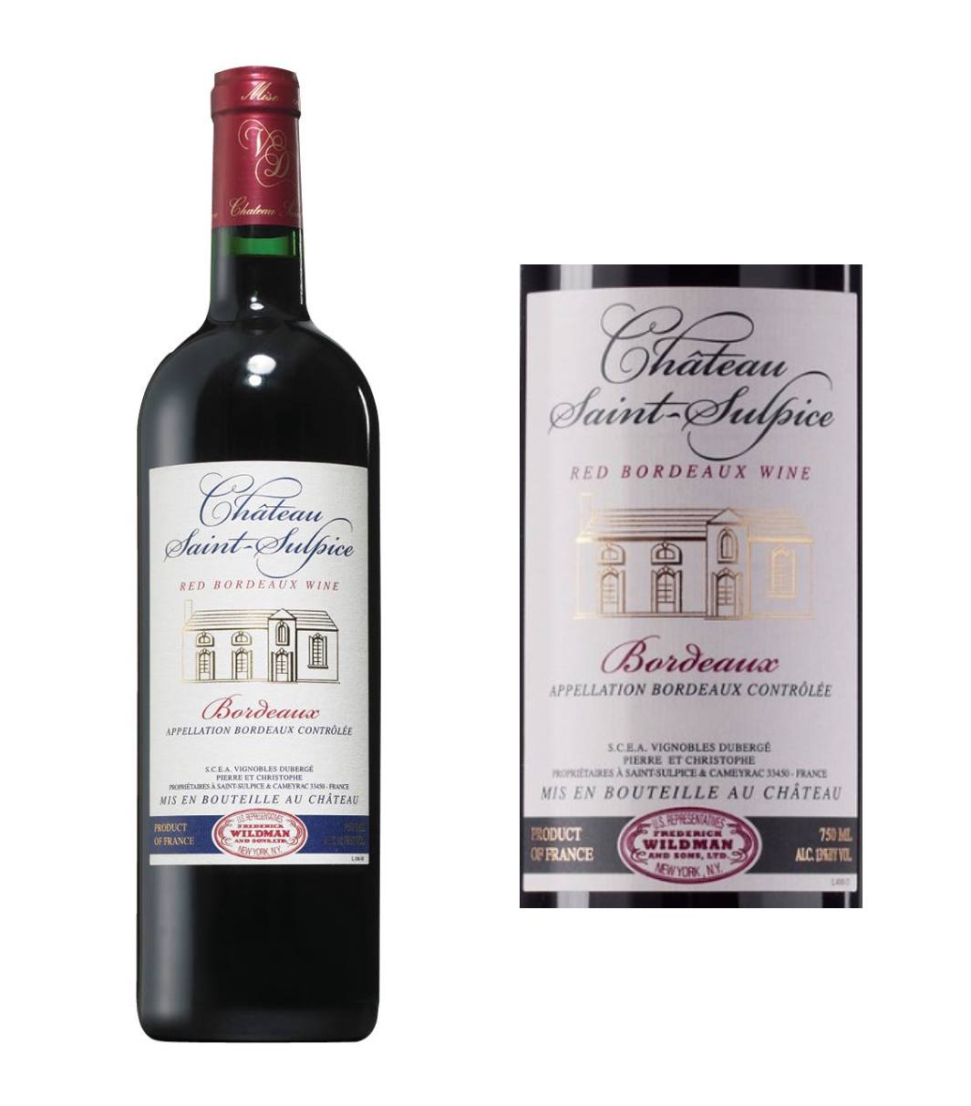 DAMAGED LABEL: Chateau Saint Sulpice Bordeaux 2020 (750 ml)