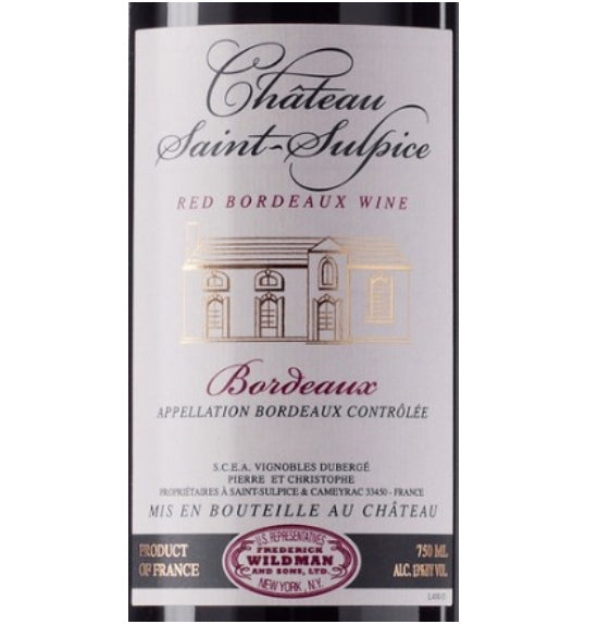 DAMAGED LABEL: Chateau Saint Sulpice Bordeaux 2020 (750 ml)