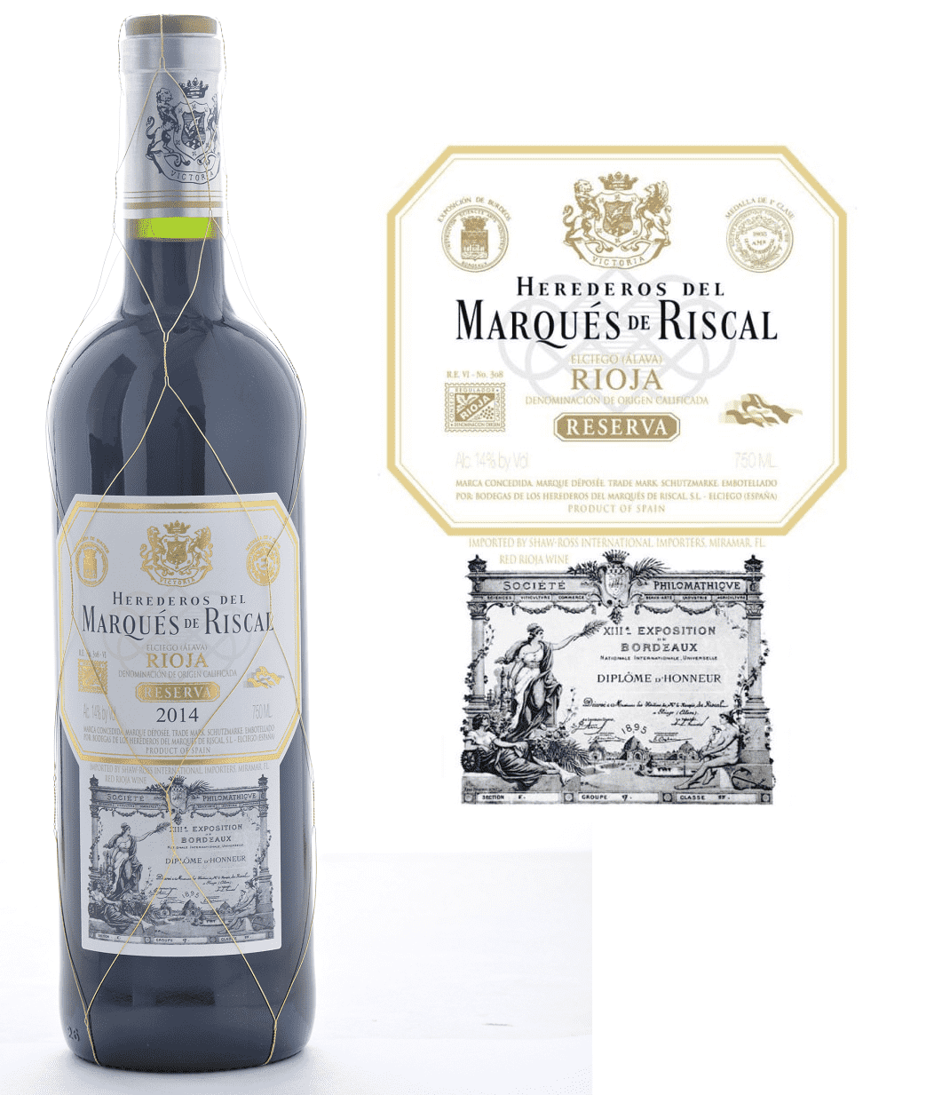 DAMAGED LABEL: Marques de Riscal Rioja Reserva 2019 (750 ml)