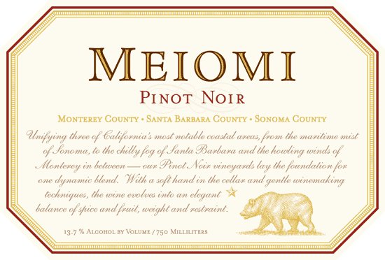 DAMAGED LABEL: Meiomi Pinot Noir (750 ml)