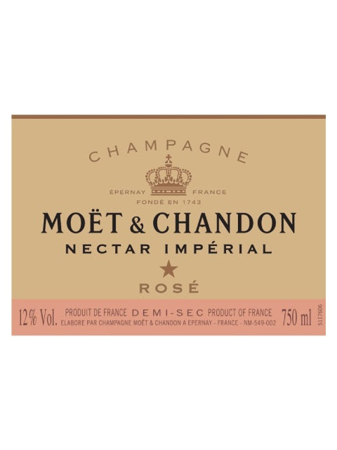 Buy MOET & CHANDON CHAMPAGNE NECTAR IMPERIAL FRANCE 750ML