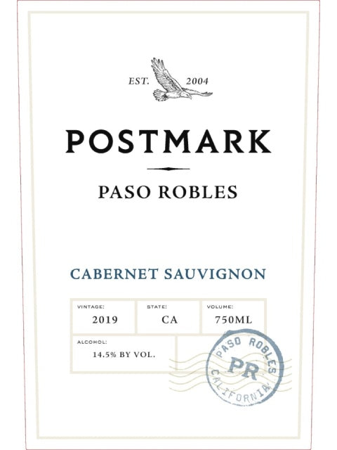 DAMAGED LABEL: Postmark Paso Robles Cabernet Sauvignon 2023 (750 ml)