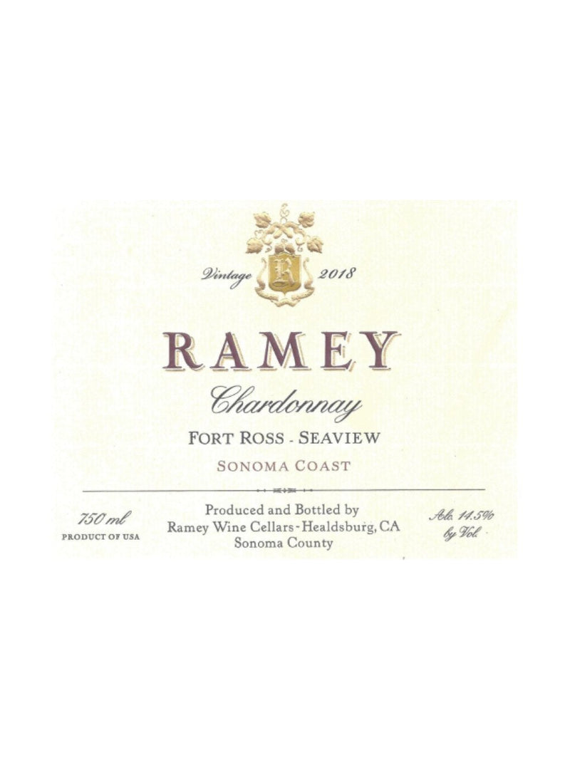 REMAING STOCK: Ramey Fort Ross Sonoma Coast Chardonnay 2018 (750 ml)