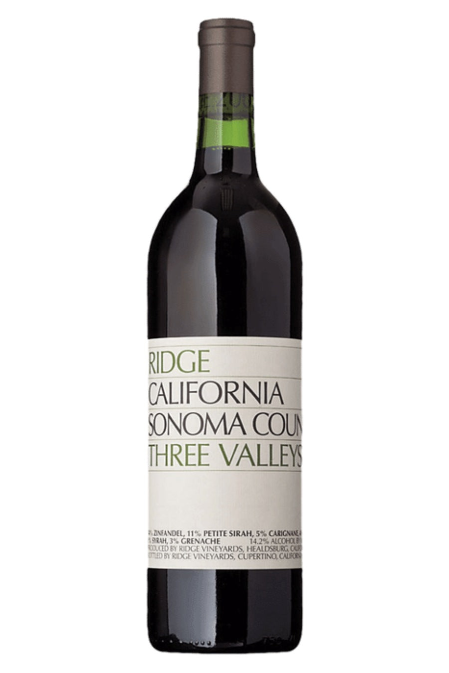 DAMAGED LABEL: Ridge Three Valleys Sonoma Red Wine 2020 (750 ml)