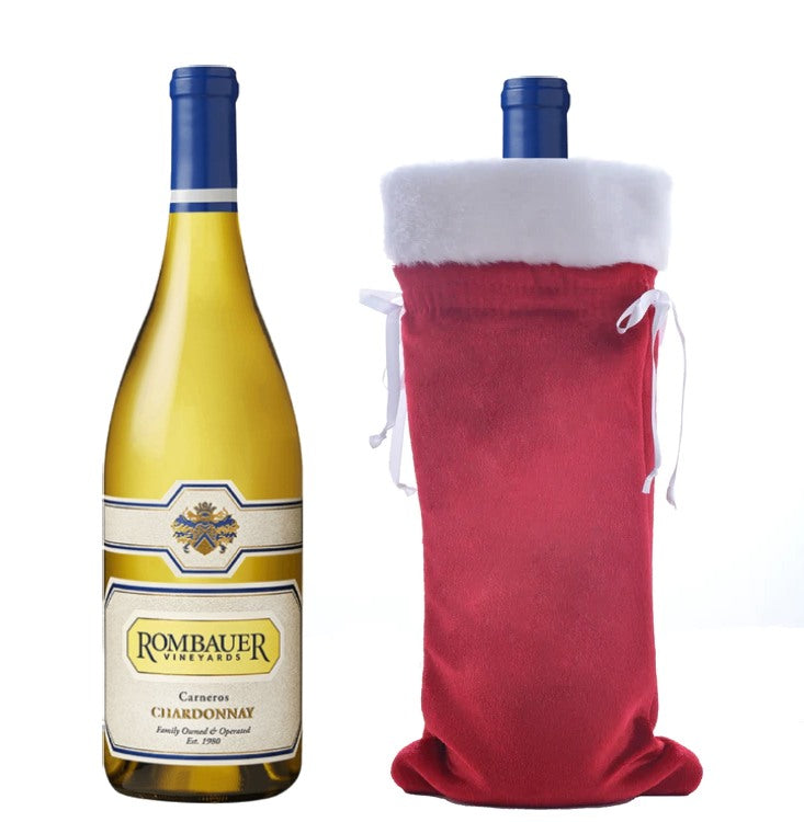 Rombauer Chardonnay 2023 + Velvet Holiday Wine Gift Bag (750 ml)