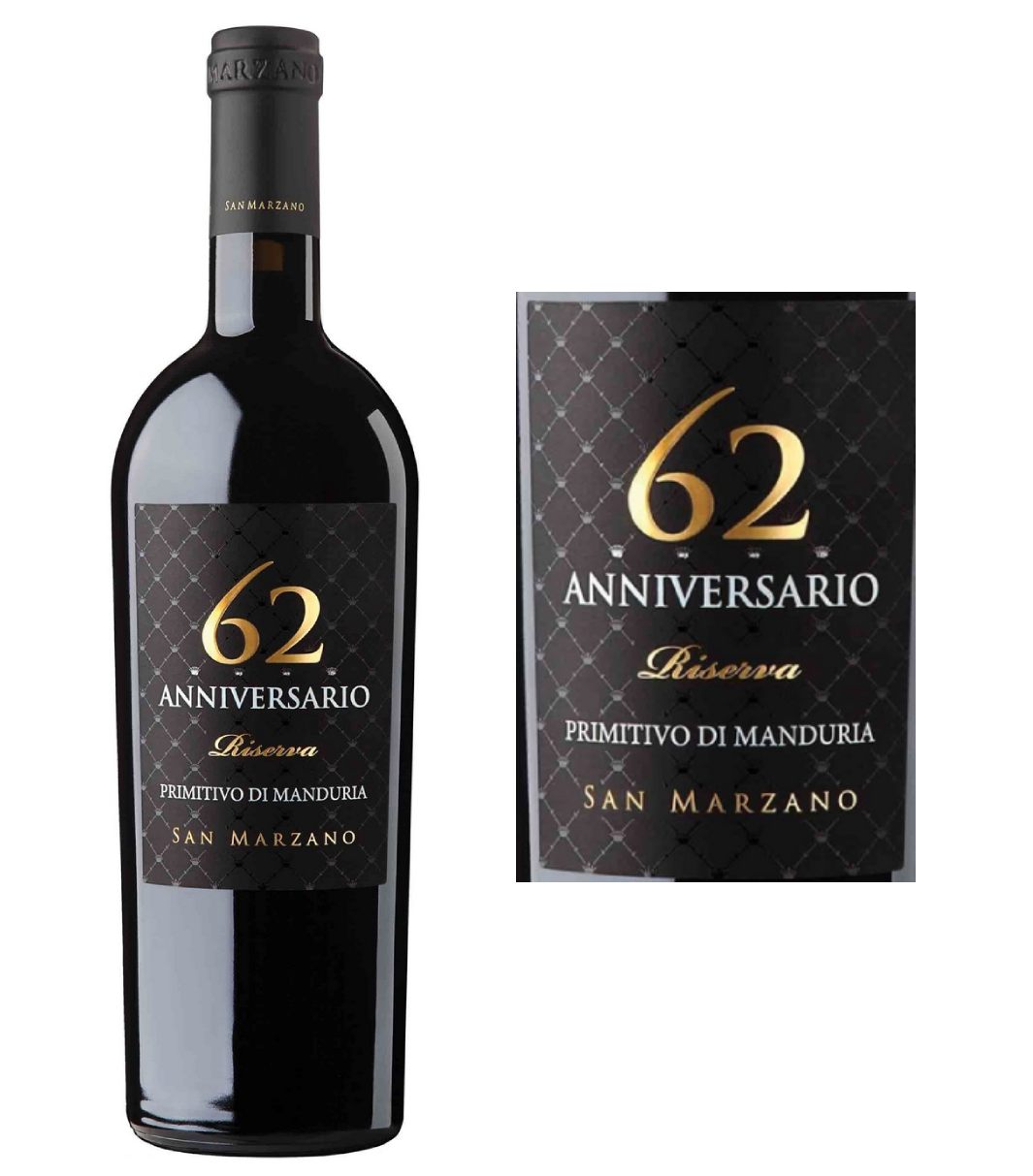 San Marzano 62 Anniversario Primitivo di Manduria Riserva 2018 (750 ml)