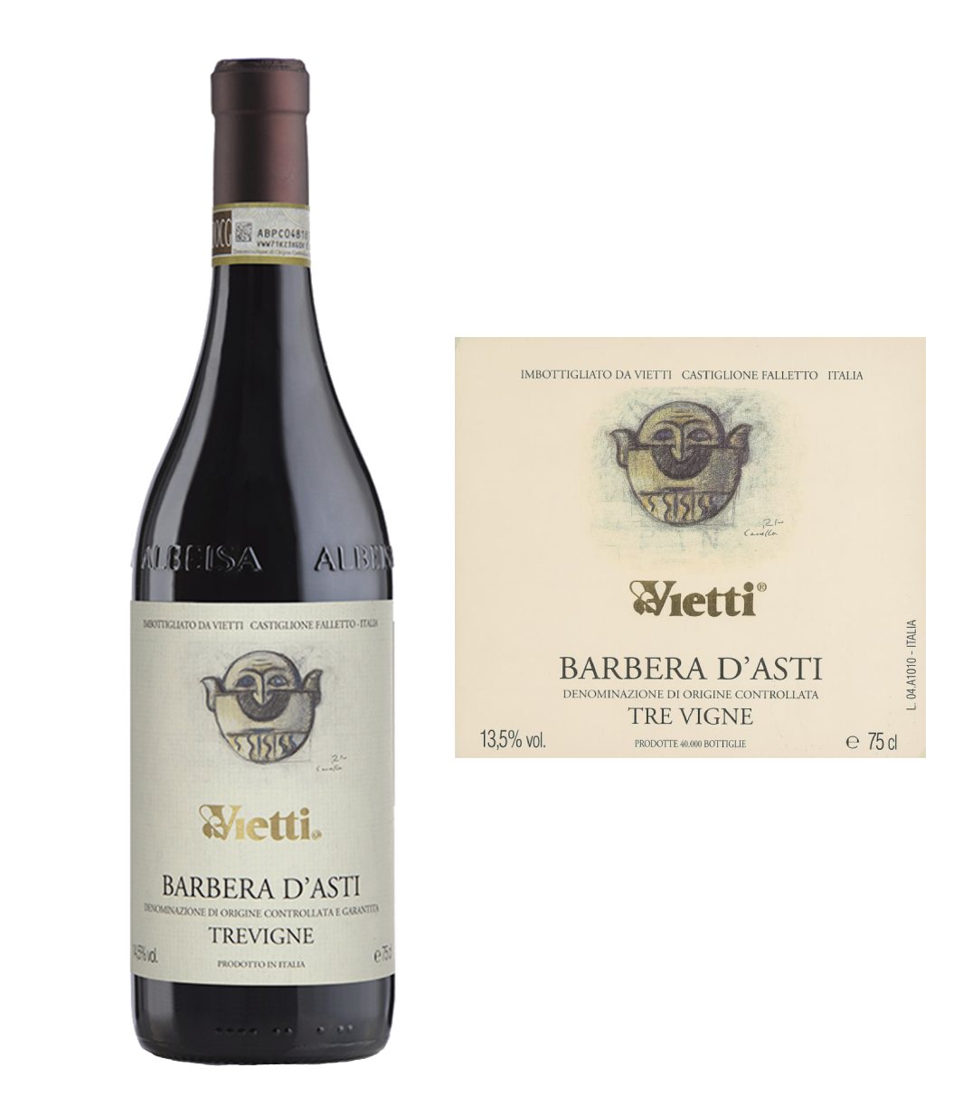 DAMAGED LABEL: Vietti Barbera d'Asti Tre Vigne 2022 (750 ml)
